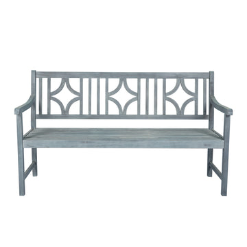Sloane Ogee Diamond-Back 600-Lbs Support Acacia Wood Outdoor Garden Patio Bench - JONATHAN Y